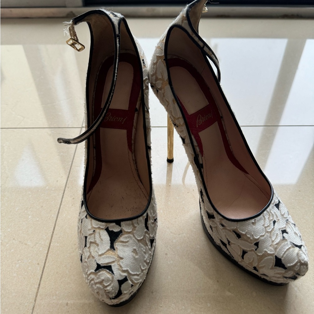 Brioni flowered heels